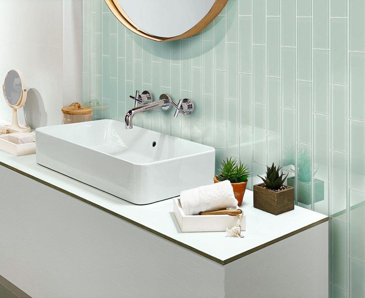 Glacier Breeze 3X12 Polished Glass Tile | Tile Club